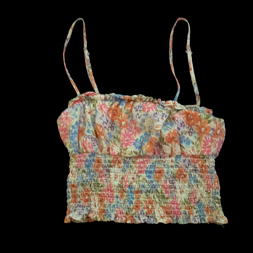 Cute floral crop top small